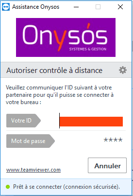 Exemple de fenêtre Teamviewer